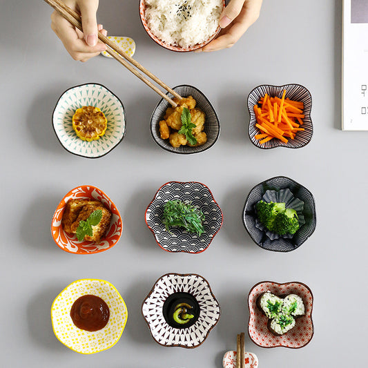 Japanese-style Japanese-style sauce and vinegar-flavored dish household underglaze color hotel restaurant dim sum dipping sauce seasoning side dish peanut dish