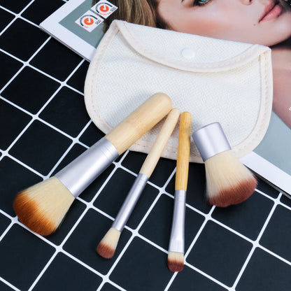 O.TWO.O 4pcs Makeup Makeup Set Brush Bamboo Handle Loose Powder Brush Eye Shadow Brush Even Powder Brush Beauty Tools