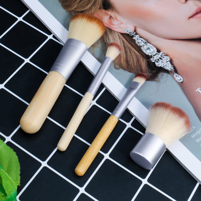 O.TWO.O 4pcs Makeup Makeup Set Brush Bamboo Handle Loose Powder Brush Eye Shadow Brush Even Powder Brush Beauty Tools