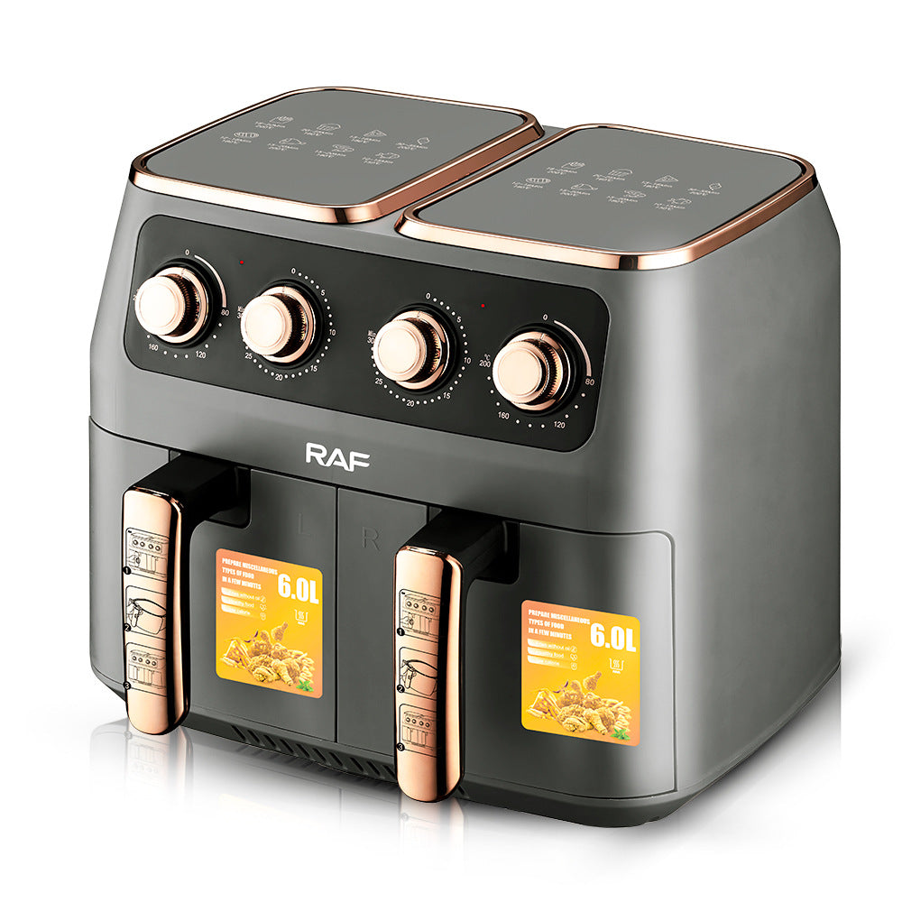 RAF Dual Basket Air Fryer  European Standard, Large Capacity, Multi-Functional, Oil-Free Electric Fryer for Home Use