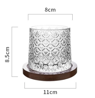 Zetten's Nordic Creative Rotating Whiskey Glass Diamond Stripe Personality Glass Wine Glass Wine Beer Decompression Cup