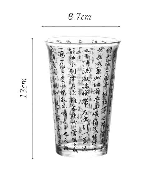 Calligraphy depicts glass water cup（360ml））