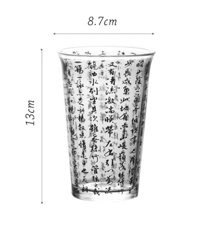 Calligraphy depicts glass water cup（360ml））