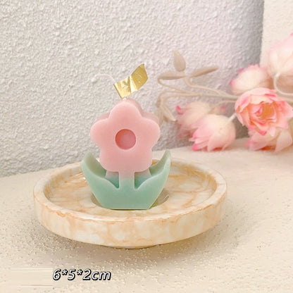 Cute flower aromatherapy candle ins wind girl heart indoor desktop home decoration decoration photo props gift