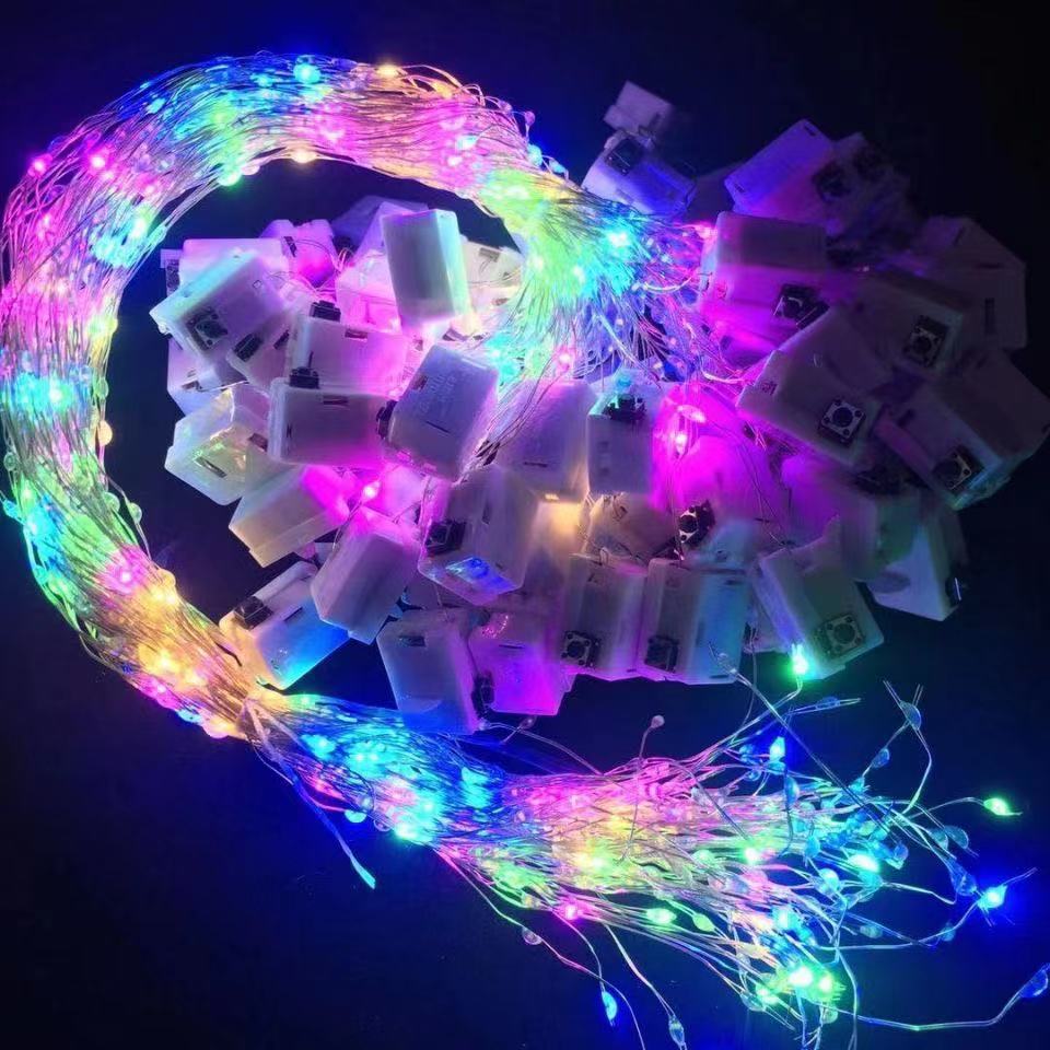 LED copper wire light string lights, three-gear LED small white box string lights, confession gift box, wave ball decoration, atmosphere layout