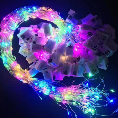 LED copper wire light string lights, three-gear LED small white box string lights, confession gift box, wave ball decoration, atmosphere layout