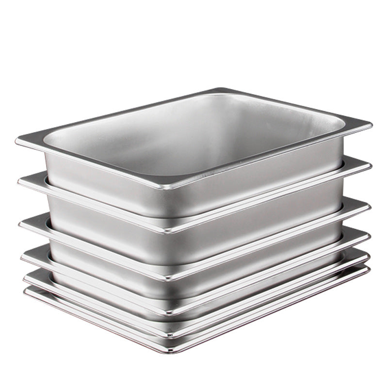American-style thickened stainless steel serving basins commercial multi-standard large-capacity food vegetable basin buffet insulation table vegetable basin