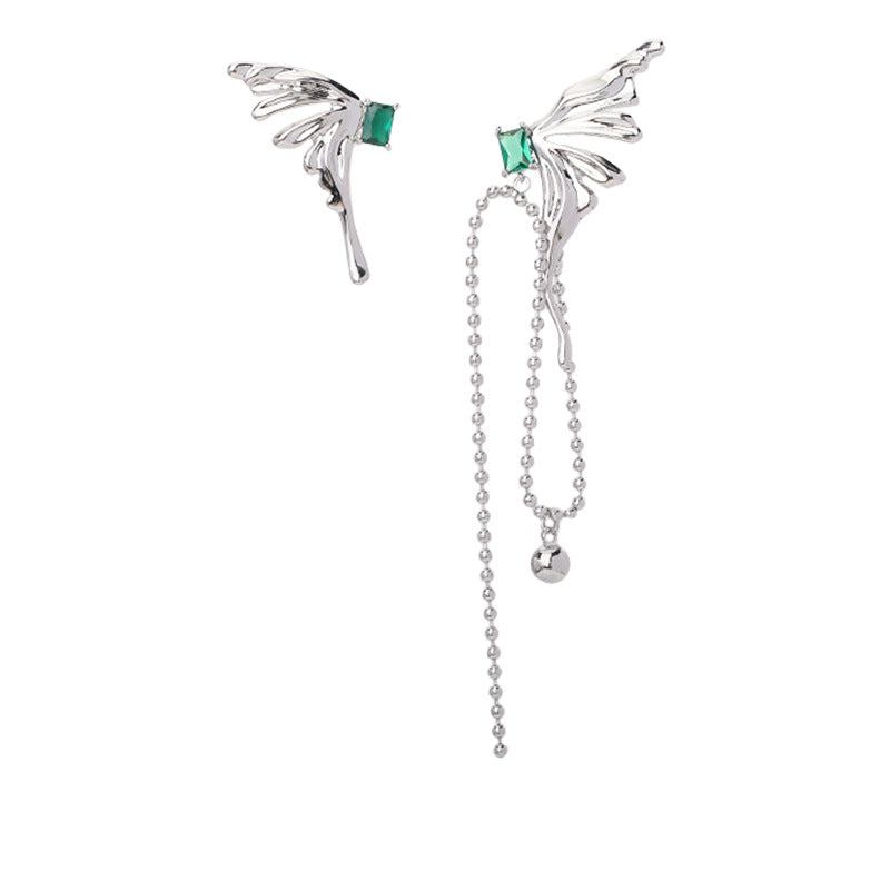 Asymmetric wing earrings