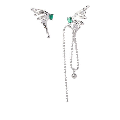 Asymmetric wing earrings
