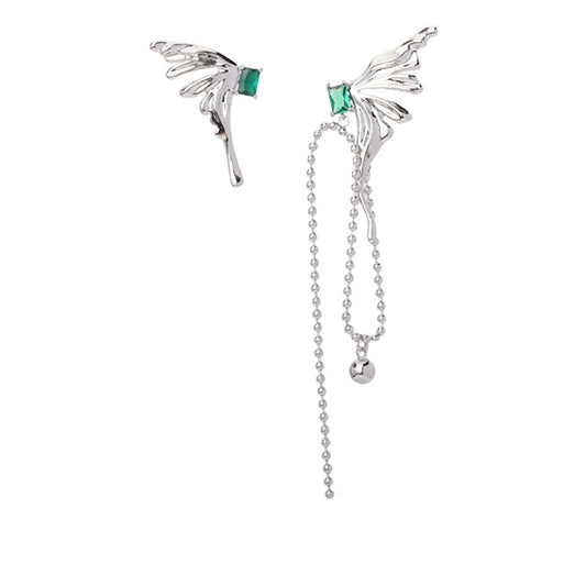 Asymmetric wing earrings