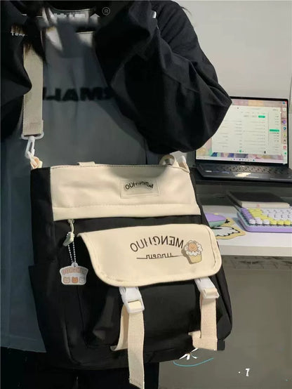 Japanese ins style college style bag female Korean version large capacity Messenger bag girl student commuting shoulder bag