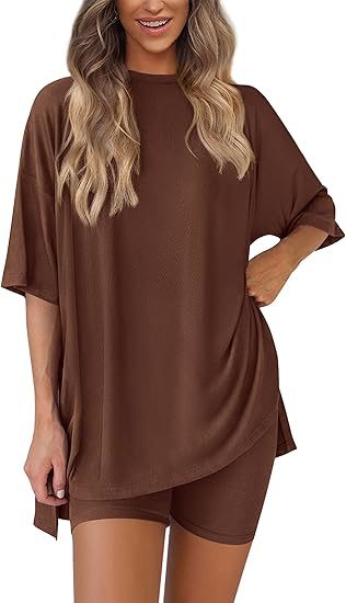 spring/summer European and American new loose fashion solid color casual short-sleeved shorts two-piece set
