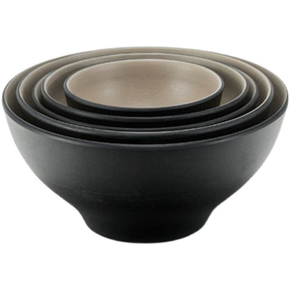 Retro Noodle Shop Imitation Porcelain Two-color Plastic Frosted Bamboo Hat Bowl