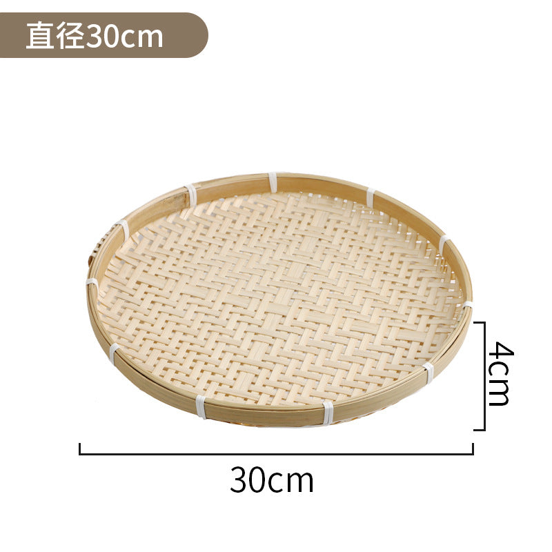 Drying basket, handmade bamboo dustpan, bamboo plaque tray, bamboo weaving product, farmhouse washing decoration, drainage sieve, fruit basket