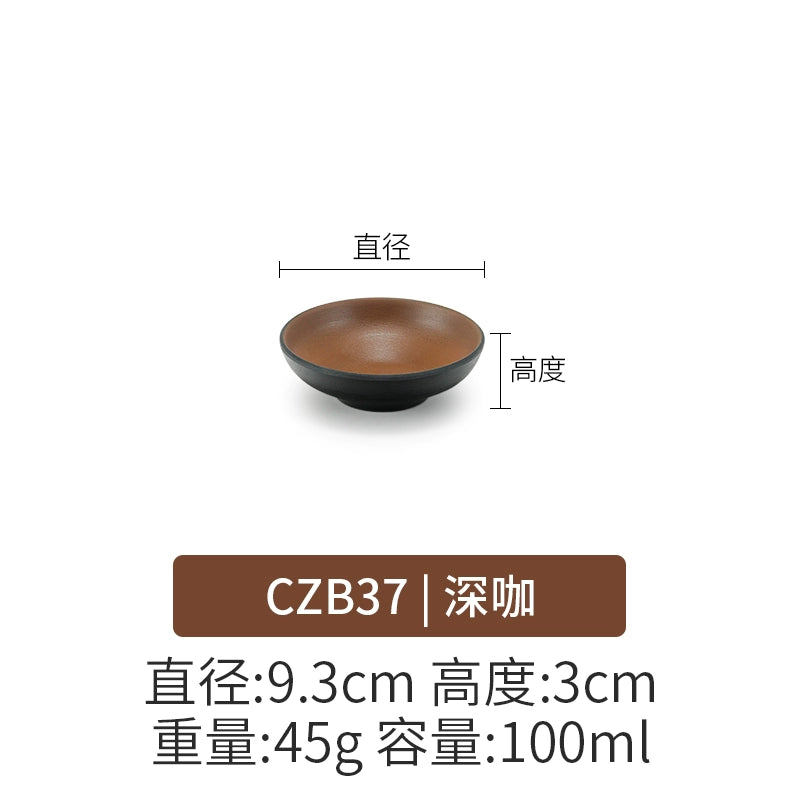 Retro Noodle Shop Imitation Porcelain Two-color Plastic Frosted Bamboo Hat Bowl