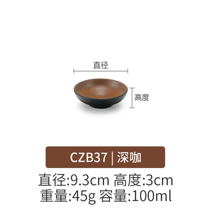 Retro Noodle Shop Imitation Porcelain Two-color Plastic Frosted Bamboo Hat Bowl