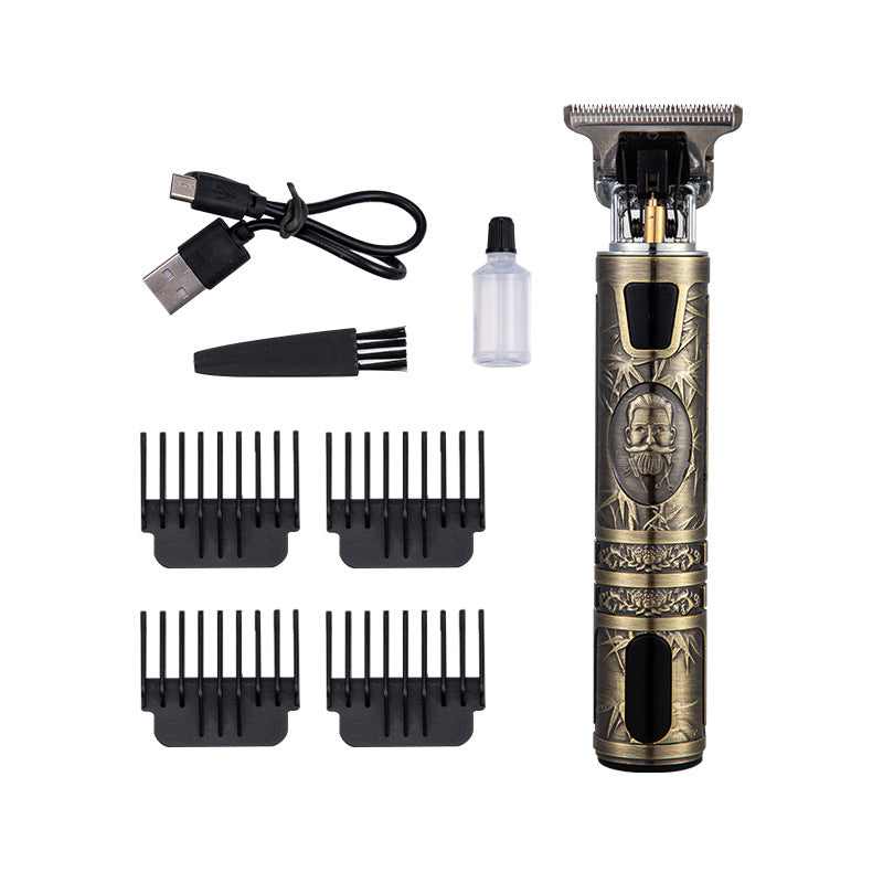 Hair clipper electric household shaved head electric clipper retro oil head charging engraving electric hair clipper cross border haircut clipper
