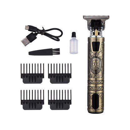 Hair clipper electric household shaved head electric clipper retro oil head charging engraving electric hair clipper cross border haircut clipper