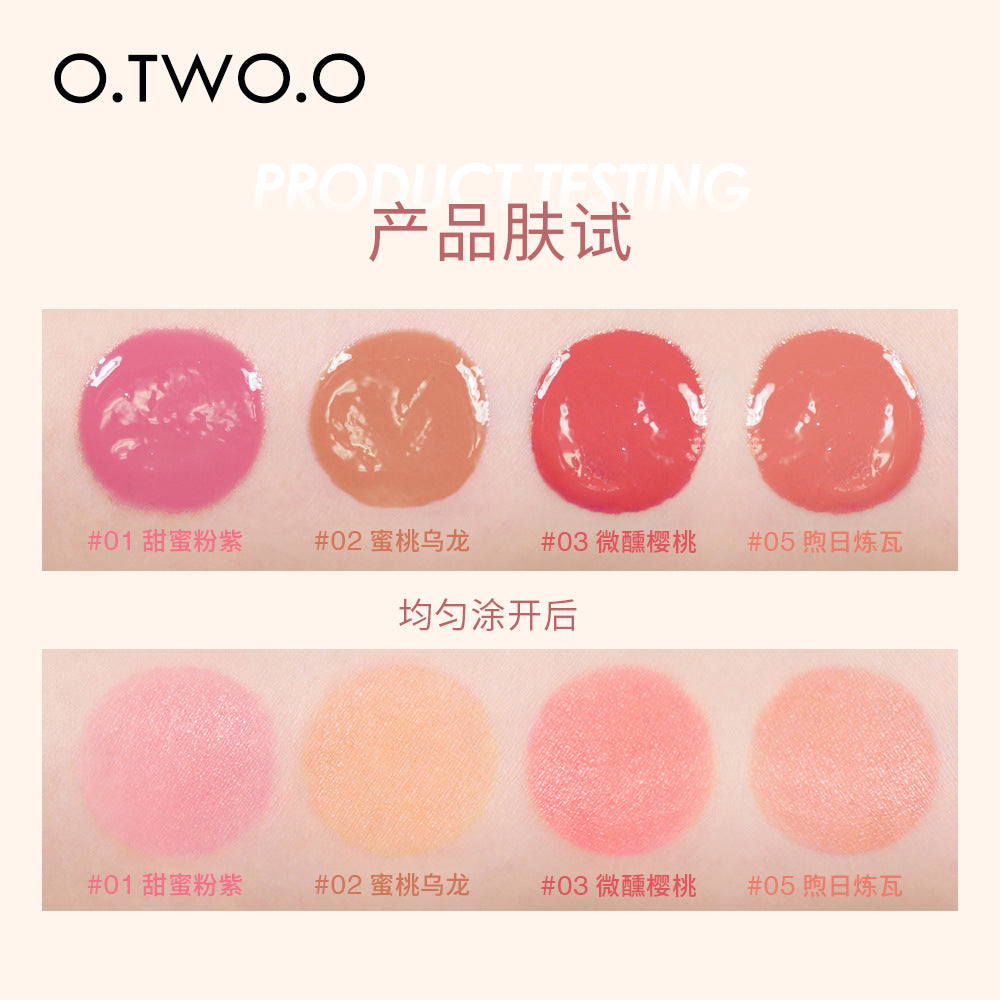 O.TWO.O natural dazzling color liquid blush long-lasting matte silky delicate rouge beauty makeup SC023
