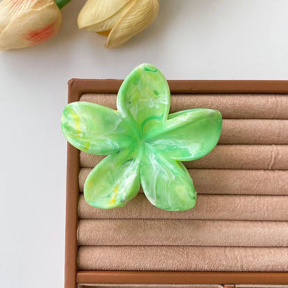 marbled grab clip Sweet and fresh frangipani hair clip Summer high-end shark hair clip