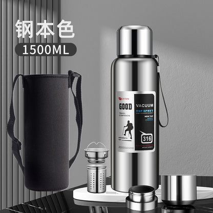 stainless steel thermos mug large capacity portable outdoor food grade vacuum car travel jug all-steel thermos mug