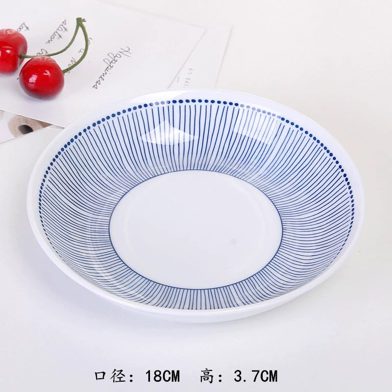 High-temperature underglaze color Japanese-style ceramic dishes and dishes set for home eating small bowls of grass series tableware combination