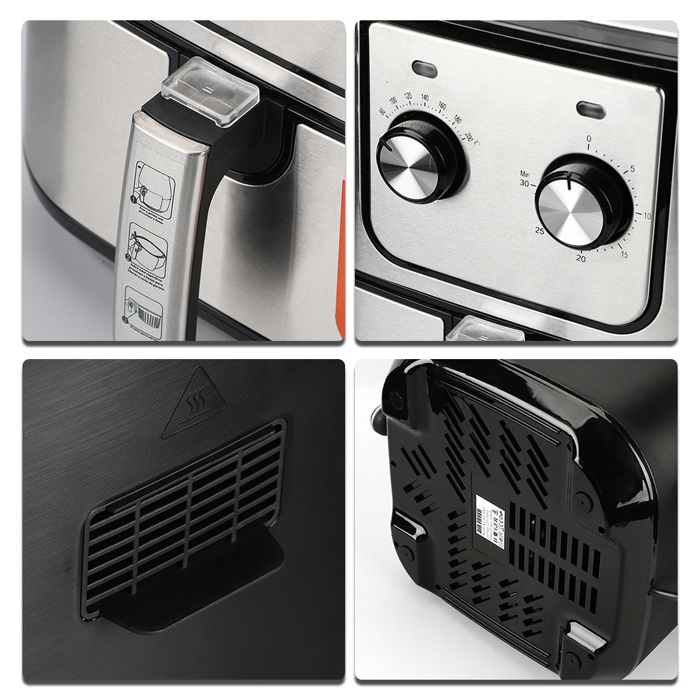 Fume-Free Smart Air Fryer 7L  Large Capacity Stainless Steel Electric Fryer for Healthy Oil-Free Cooking  Mechanical French Fries Machine  Free Global Shipping