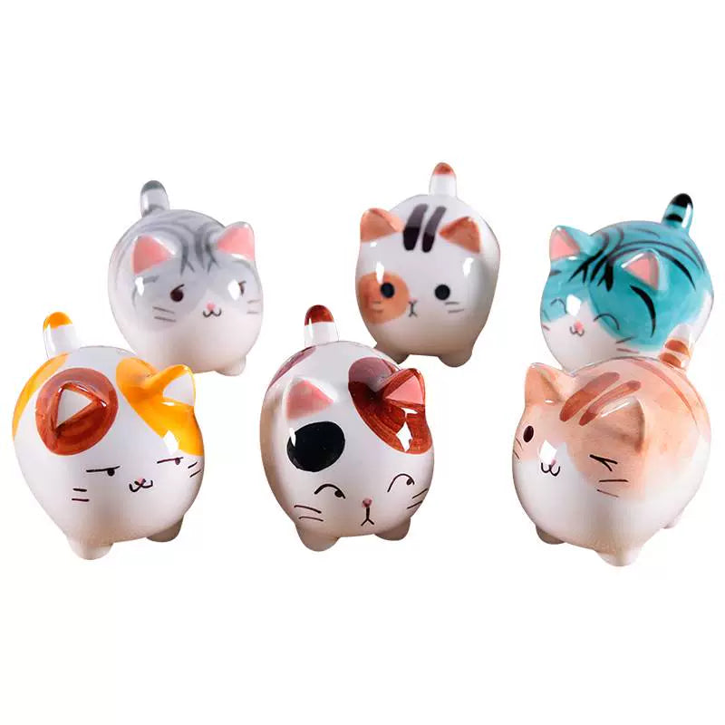 Ceramic Kitty Ornament Creative Home Decoration Handicraft Cute Desktop Birthday Gift Japanese Healing Object