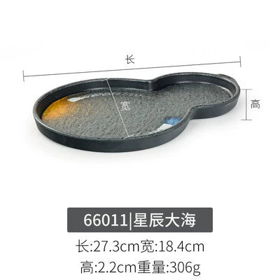 Melamine plate Japanese-style plastic barbecue plate imitation porcelain round flat plate barbecue plate restaurant hot pot tableware dish