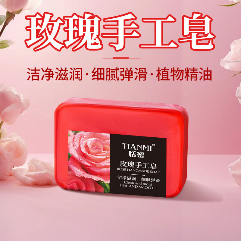 Tianmi 90g series jasmine rose mint osmanthus lemon honey essential oil soap deep cleansing face wash