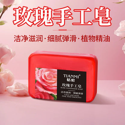 Tianmi 90g series jasmine rose mint osmanthus lemon honey essential oil soap deep cleansing face wash
