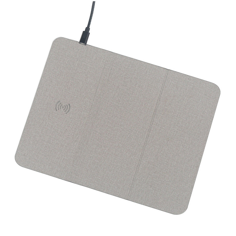 Cross-border mobile phone wireless charging mouse pad portable wireless charging folding mouse pad small laser engraving LOGO