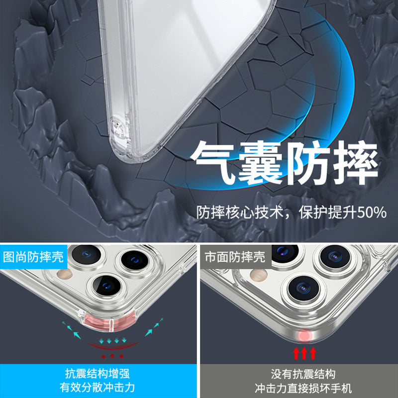 New iphone14 mobile phone shell anti-fall silicone 13 promax suitable for Apple 13 transparent tpu creative shell