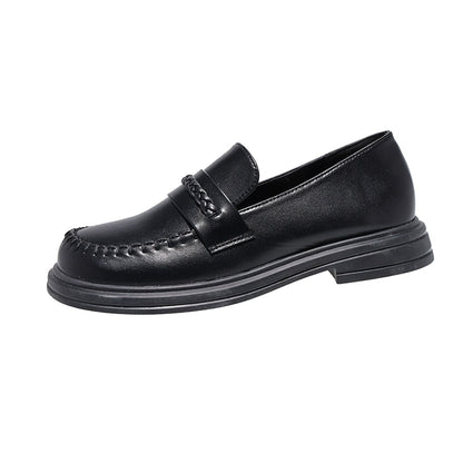 Loafers women's spring new fashion all-match retro woven commuter flat non-slip Japanese small leather shoes