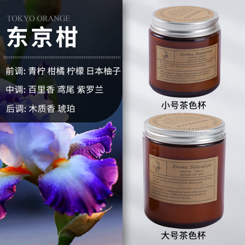 Scented candles smokeless handmade soy candles Romantic vibe aromatherapy essential oil candles glass candles