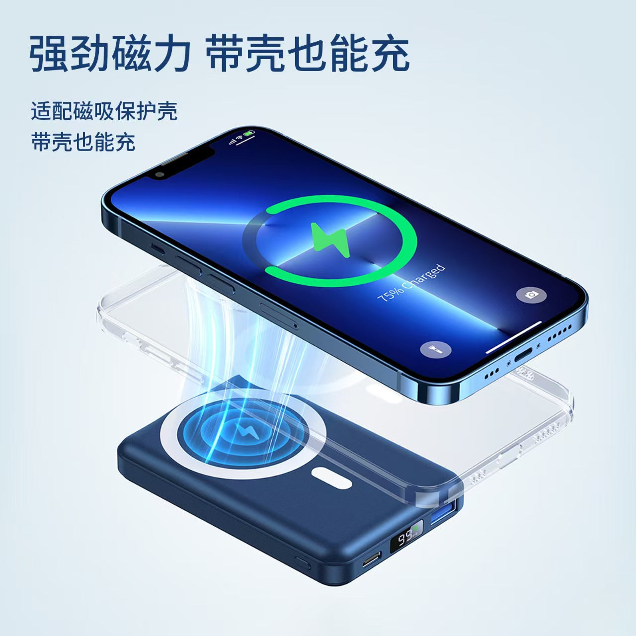 Magsafe Magnetic Wireless Power Bank Fast Charging Charger Large Capacity 10000 mAh Portable Power Bank