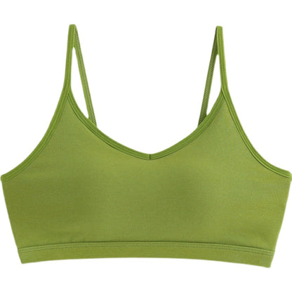 Broken code Qingmei back with chest pad bra one-piece sling tube top female anti-light bottoming student pure cotton underwear