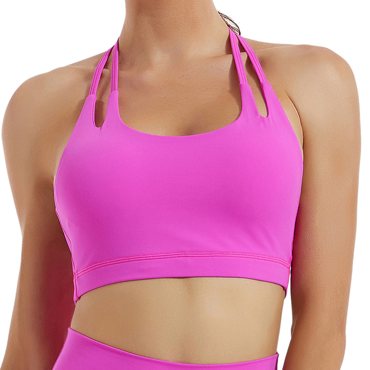 yoga clothing underwear women's shockproof gathered fitness bra without steel ring running sports bra LULU same style