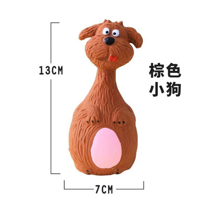 Dog vocal latex toys puppy cartoon toys teeth cleaning and relieving boredom artifacts consume physical strength small dog corgi