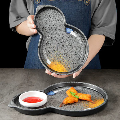 Melamine plate Japanese-style plastic barbecue plate imitation porcelain round flat plate barbecue plate restaurant hot pot tableware dish