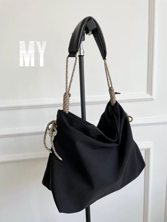 MY casual Oxford cloth large bag trendy knot tote bag female Japanese commuter bag large capacity shoulder bag trendy