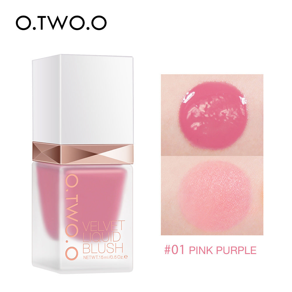 O.TWO.O natural dazzling color liquid blush long-lasting matte silky delicate rouge beauty makeup SC023
