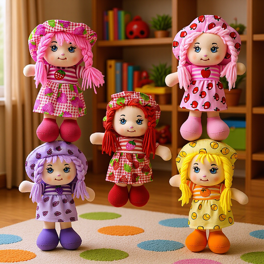 Cute ragdoll pink orange yellow hat fruit clothes doll girl gift