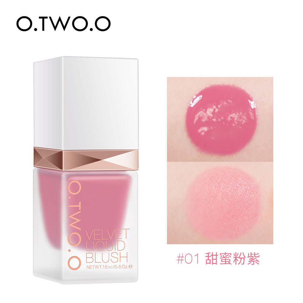 O.TWO.O natural dazzling color liquid blush long-lasting matte silky delicate rouge beauty makeup SC023