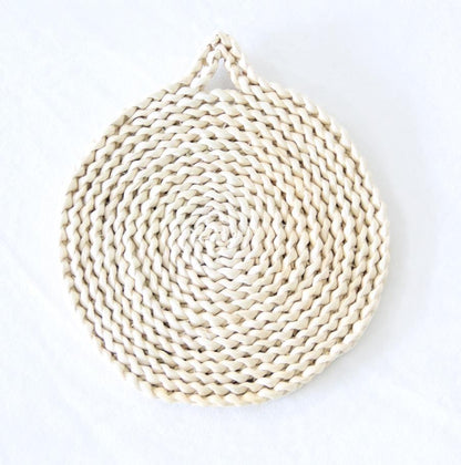 Japanese-style home natural corn husk handmade straw woven tea mat table mat heat-resistant casserole mat plate cup placemat