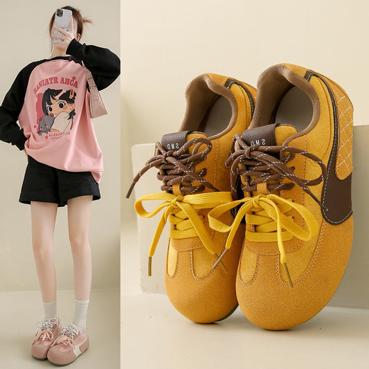 ins korean version new forrest gump shoes women's spring student sports running casual shoes thick-soled German training shoes