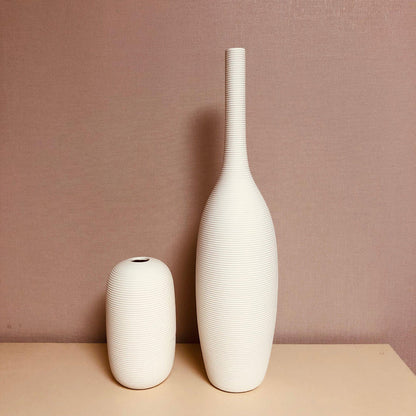 Nordic minimalist home living room flower arrangement decoration ins wabi sabi wind homestay decoration plain embryo striped vase