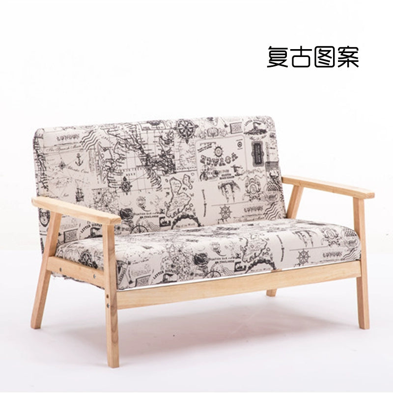 Nordic Japanese-style simple combination small apartment solid wood rental house modern economical clothing store double sofa table and chairs