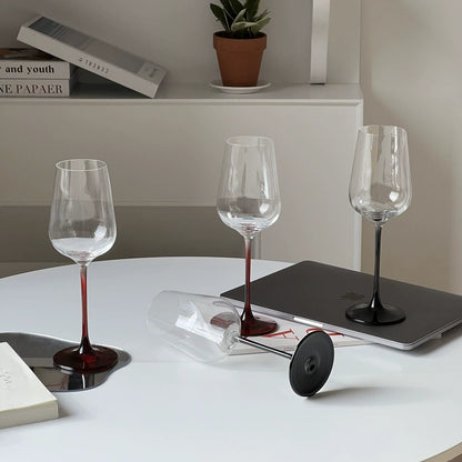 Rose Life Classic Black Red Cup Stem Goblet Red Wine Glass Slender Light Surplus Sound Pleasant