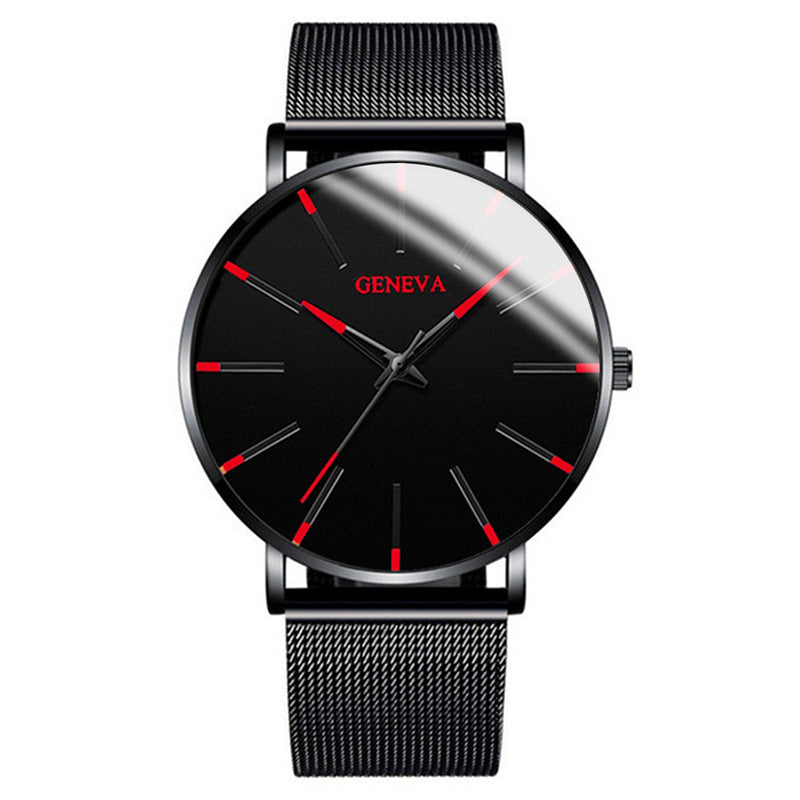 fashion blue needle men's watch men's watch quartz watch mesh belt spot one piece
